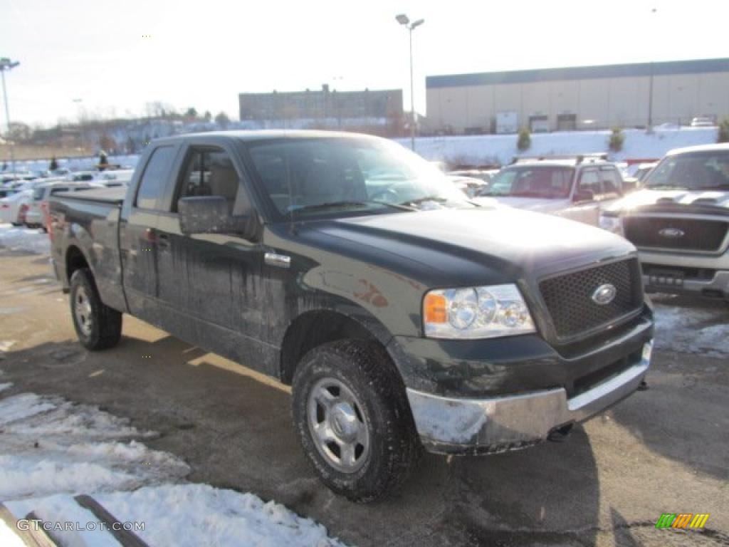 2005 F150 XLT SuperCab 4x4 - Aspen Green Metallic / Medium Flint Grey photo #3