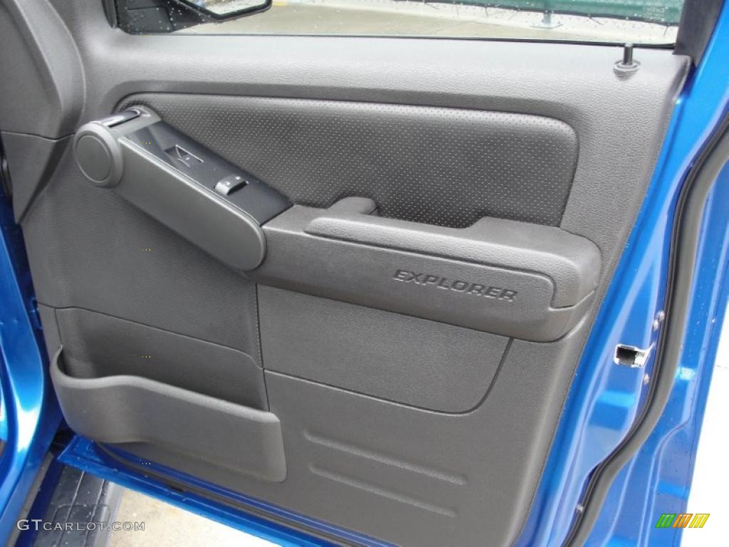 2010 Ford Explorer Sport Trac Adrenalin Adrenalin Charcoal Black Door Panel Photo #43249810