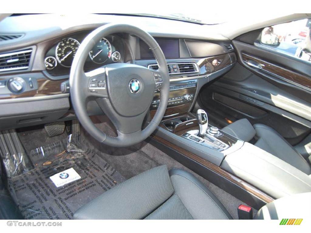 Black Nappa Leather Interior 2009 BMW 7 Series 750Li Sedan Photo #43251198
