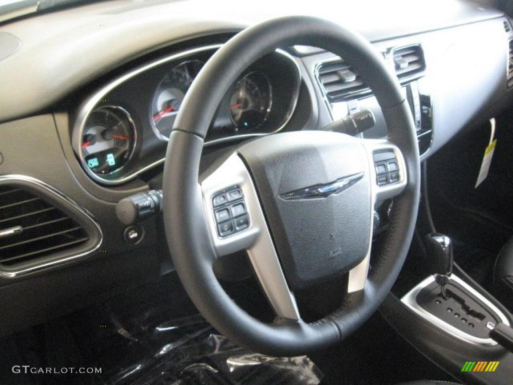 2011 Chrysler 200 Limited Black Steering Wheel Photo #43255734