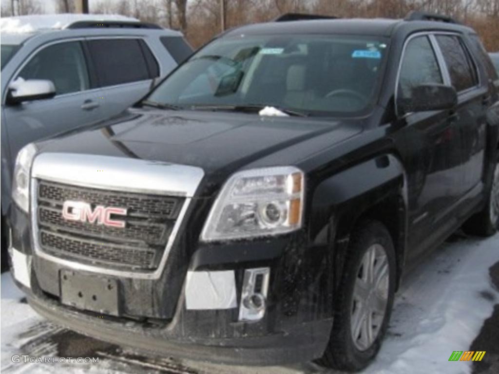 2011 Terrain SLT AWD - Carbon Black Metallic / Jet Black photo #1