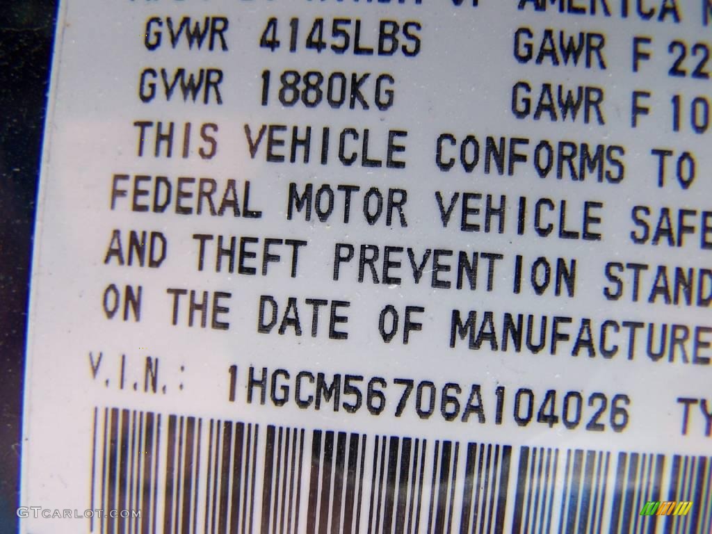 2006 Accord EX Sedan - Royal Blue Pearl / Gray photo #12