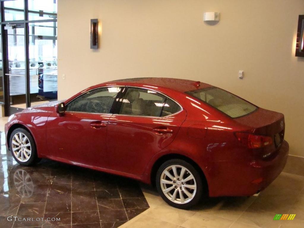 2008 IS 250 AWD - Matador Red Mica / Cashmere Beige photo #3