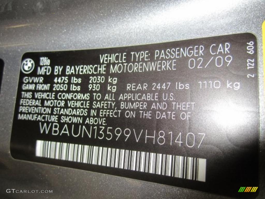 2009 1 Series 128i Convertible - Space Grey Metallic / Black photo #8