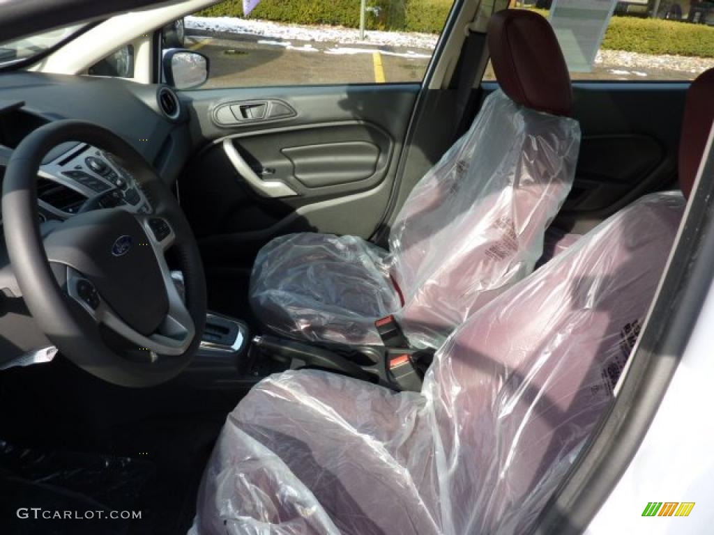 Plum/Charcoal Black Leather Interior 2011 Ford Fiesta SEL Sedan Photo #43261126