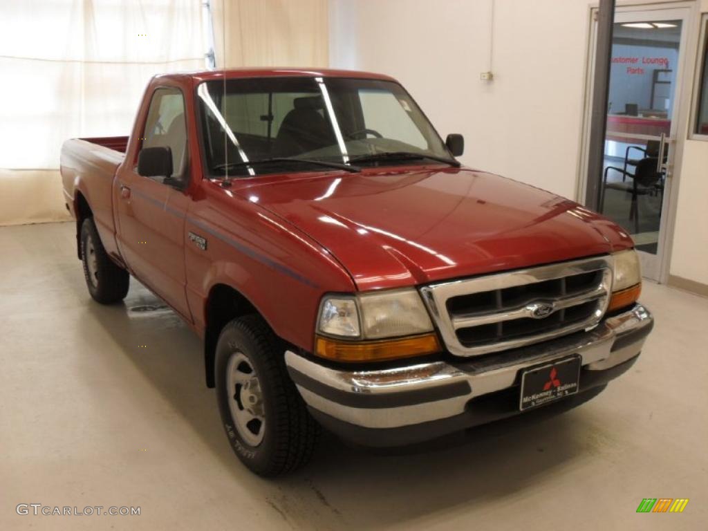 1998 Ranger XLT Regular Cab - Toreador Red Metallic / Medium Graphite photo #6