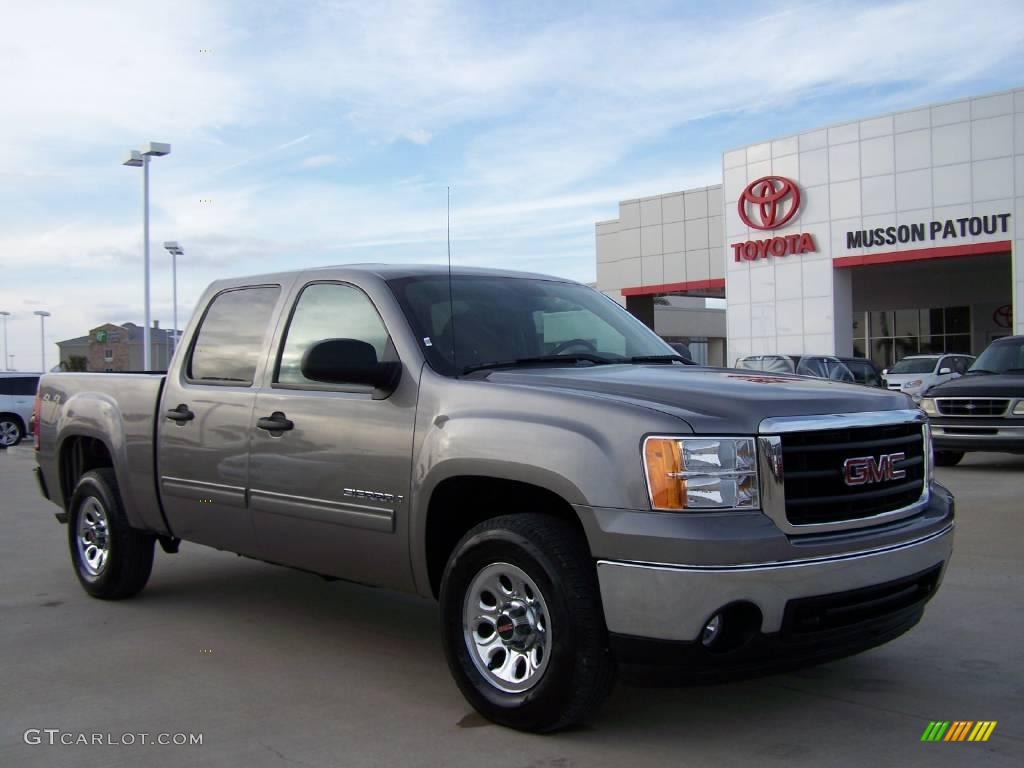 2008 Sierra 1500 SLE Crew Cab 4x4 - Steel Gray Metallic / Dark Titanium photo #1