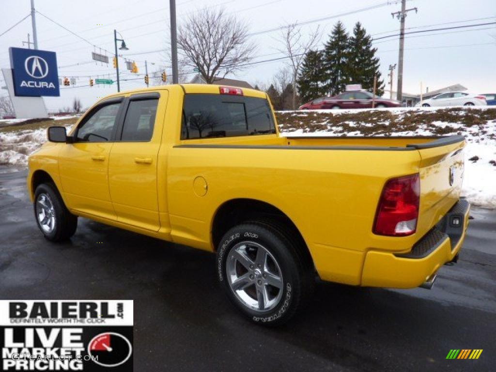 2009 Ram 1500 Sport Quad Cab 4x4 - Detonator Yellow / Dark Slate/Medium Graystone photo #5