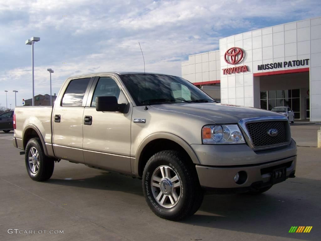 2006 F150 Lariat SuperCrew 4x4 - Smokestone Metallic / Tan photo #1