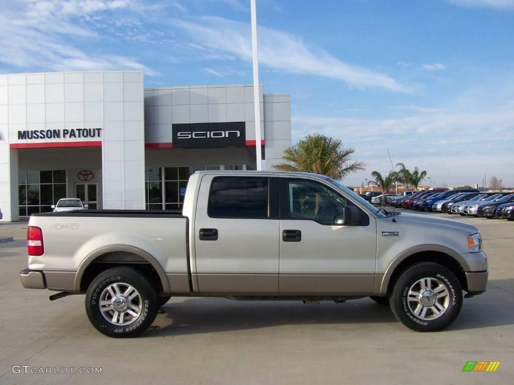 2006 F150 Lariat SuperCrew 4x4 - Smokestone Metallic / Tan photo #2