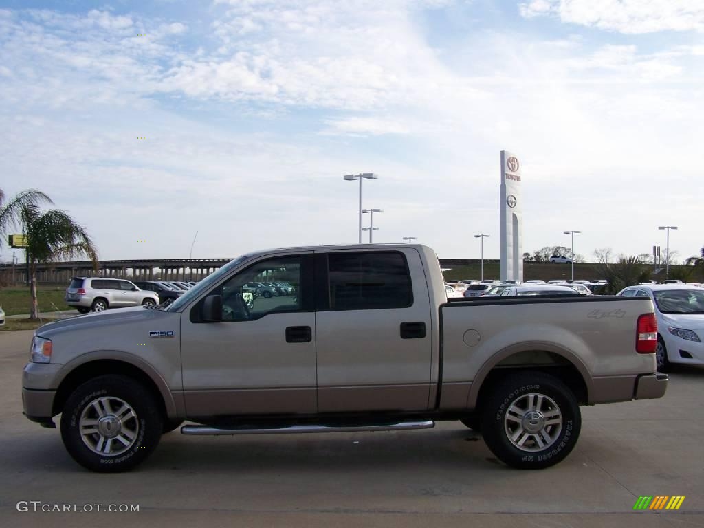 2006 F150 Lariat SuperCrew 4x4 - Smokestone Metallic / Tan photo #6