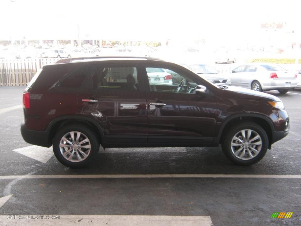 2011 Sorento LX V6 - Dark Cherry / Beige photo #6