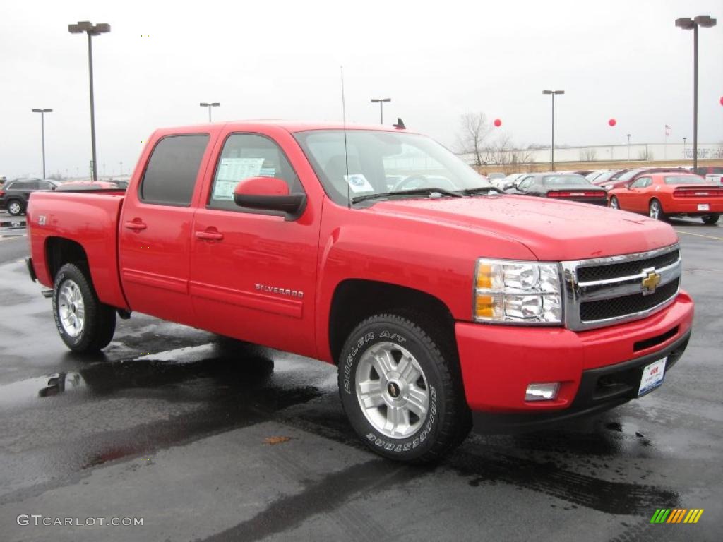 Victory Red 2011 Chevrolet Silverado 1500 LTZ Crew Cab 4x4 Exterior Photo #43286988