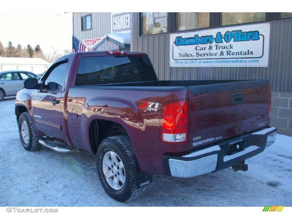 2008 Sierra 1500 SLE Regular Cab 4x4 - Dark Crimson Metallic / Dark Titanium photo #9