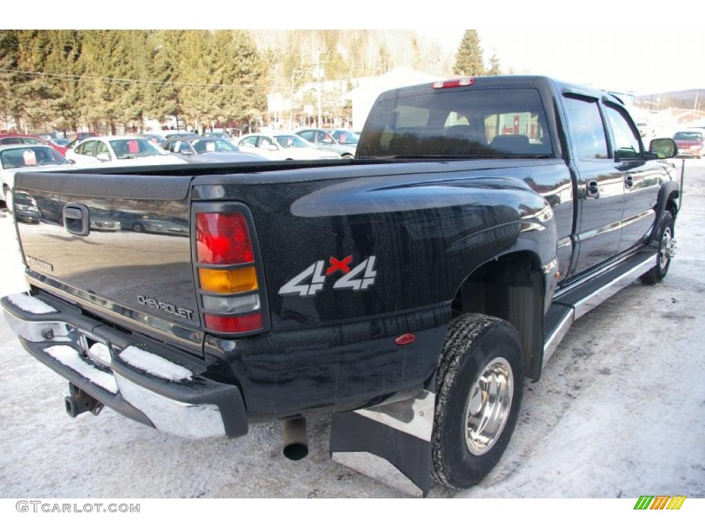 2005 Silverado 3500 LT Crew Cab 4x4 Dually - Black / Tan photo #14