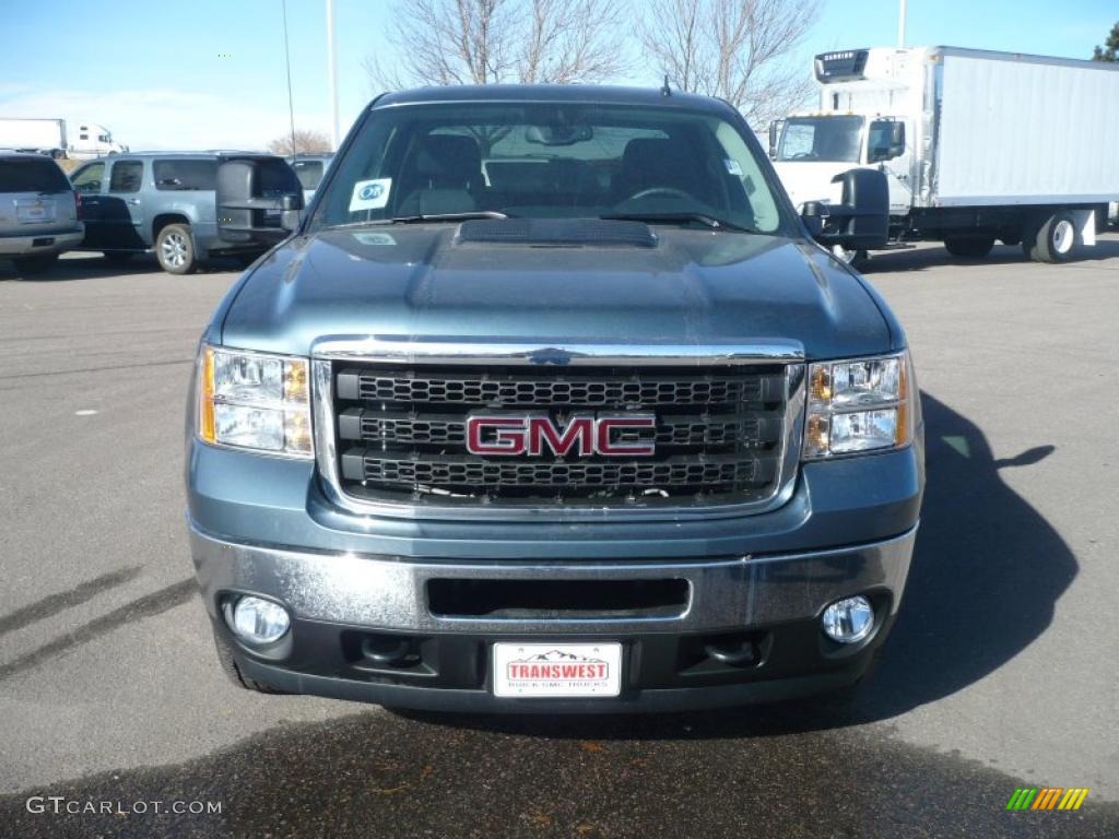 2011 Sierra 2500HD SLE Crew Cab 4x4 - Stealth Gray Metallic / Ebony photo #2