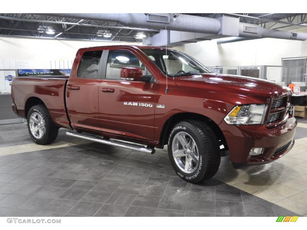 2011 Ram 1500 Sport Quad Cab - Deep Cherry Red Crystal Pearl / Dark Slate Gray photo #4