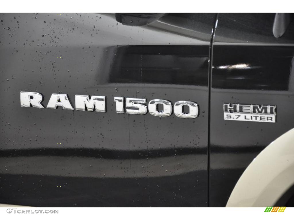 2011 Ram 1500 Laramie Crew Cab - Brilliant Black Crystal Pearl / Light Pebble Beige/Bark Brown photo #5