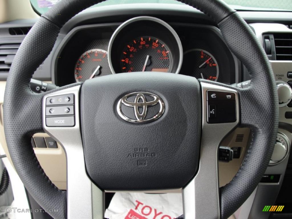 2011 Toyota 4Runner SR5 Sand Beige Steering Wheel Photo #43308671