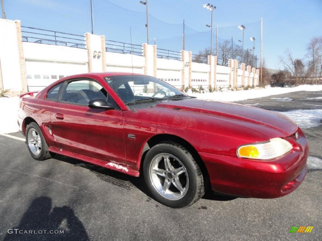 1995 Mustang GT Coupe - Laser Red Metallic / Gray photo #8