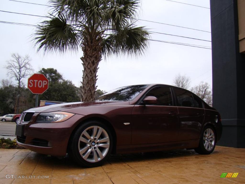 2006 3 Series 325i Sedan - Barrique Red Metallic / Beige photo #3