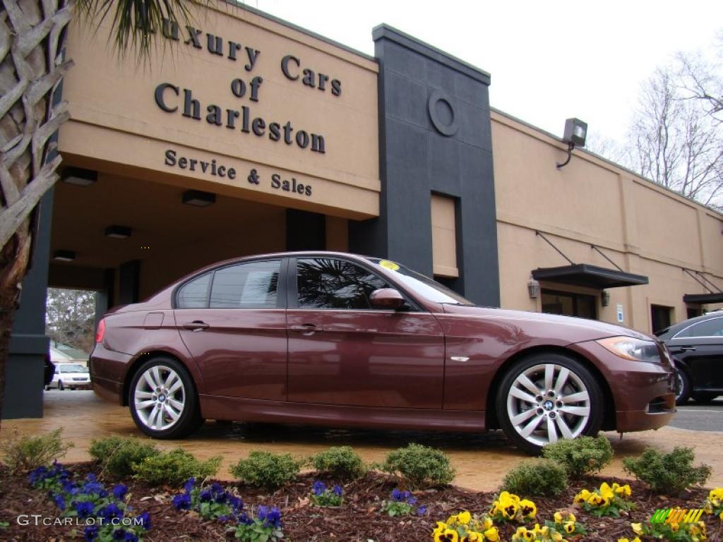 2006 3 Series 325i Sedan - Barrique Red Metallic / Beige photo #8