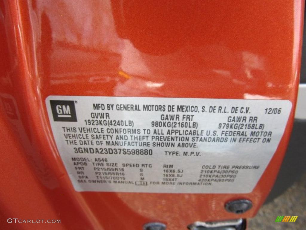 2007 Chevrolet HHR LT Info Tag Photo #43322835