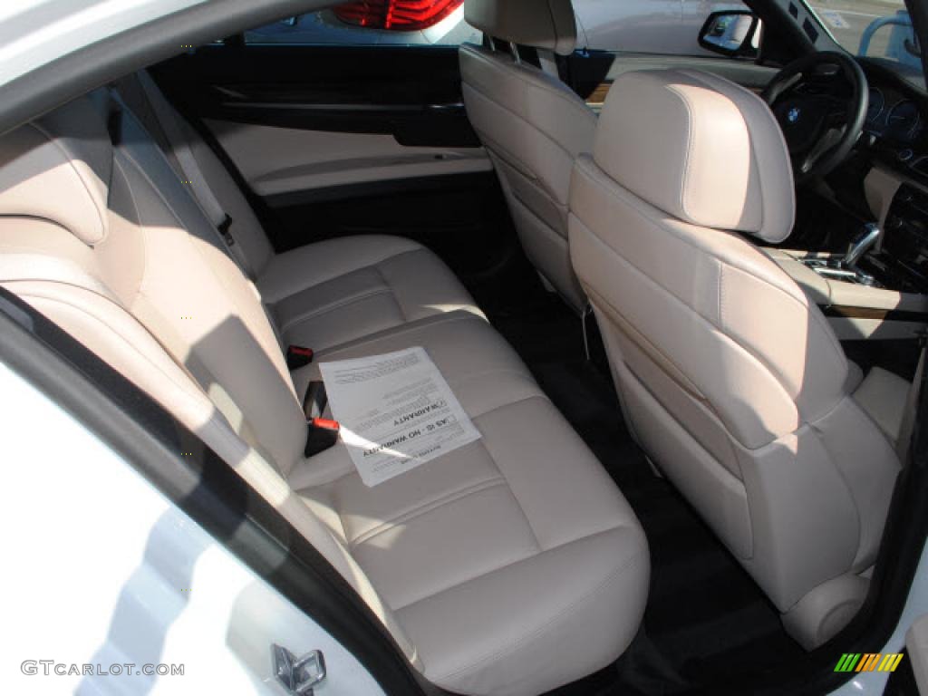 Oyster/Black Nappa Leather Interior 2010 BMW 7 Series 750i xDrive Sedan Photo #43323519