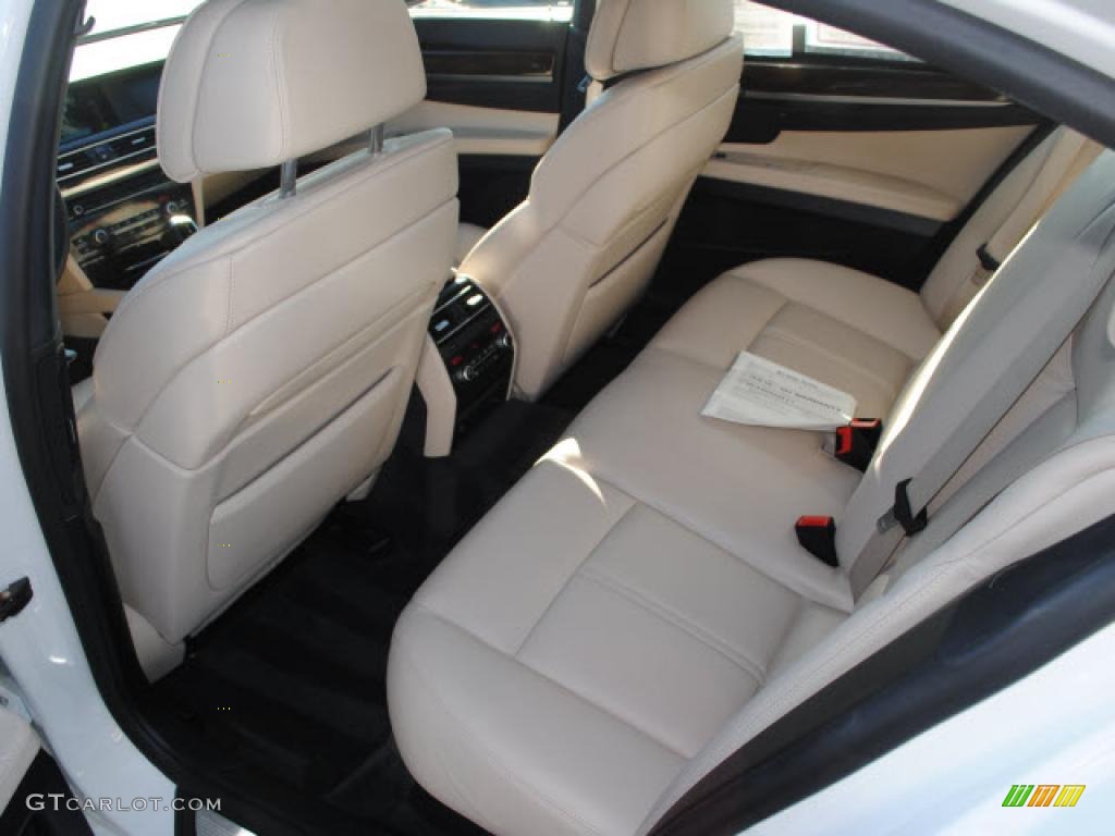 Oyster/Black Nappa Leather Interior 2010 BMW 7 Series 750i xDrive Sedan Photo #43323632