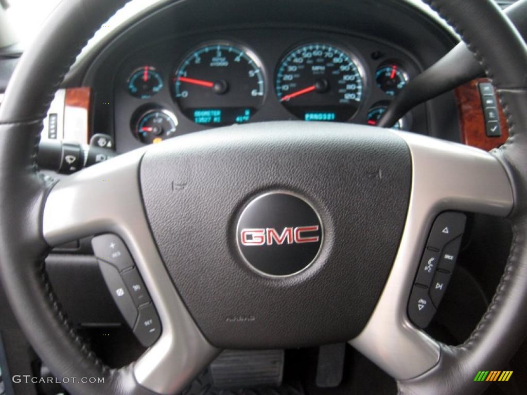 2009 GMC Sierra 1500 SLT Z71 Extended Cab 4x4 Ebony Steering Wheel Photo #43344845