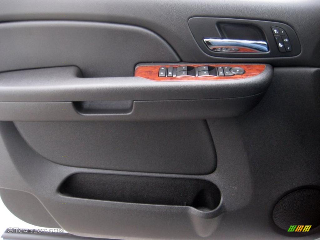 2009 GMC Sierra 1500 SLT Z71 Extended Cab 4x4 Ebony Door Panel Photo #43344871