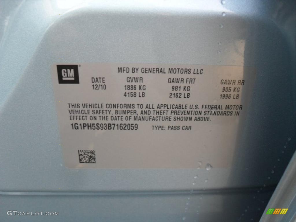 2011 Chevrolet Cruze LTZ Info Tag Photo #43361339