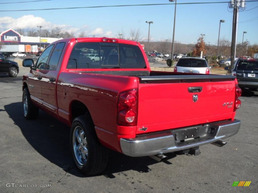 2007 Ram 1500 SLT Quad Cab 4x4 - Flame Red / Medium Slate Gray photo #2