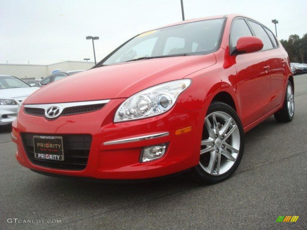 2009 Elantra Touring - Chilipepper Red / Beige photo #1