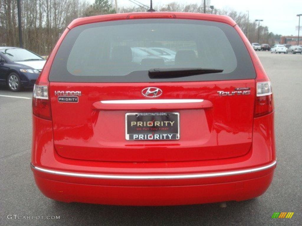 2009 Elantra Touring - Chilipepper Red / Beige photo #5