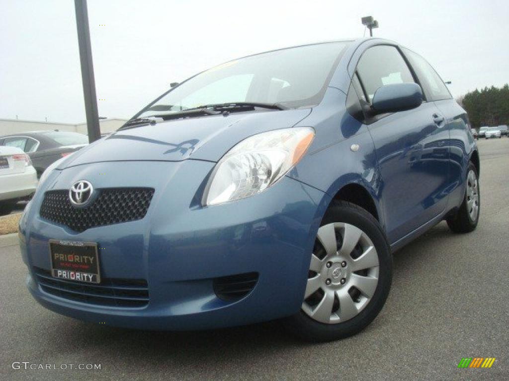 2008 Yaris 3 Door Liftback - Bayou Blue Pearl / Dark Charcoal photo #1