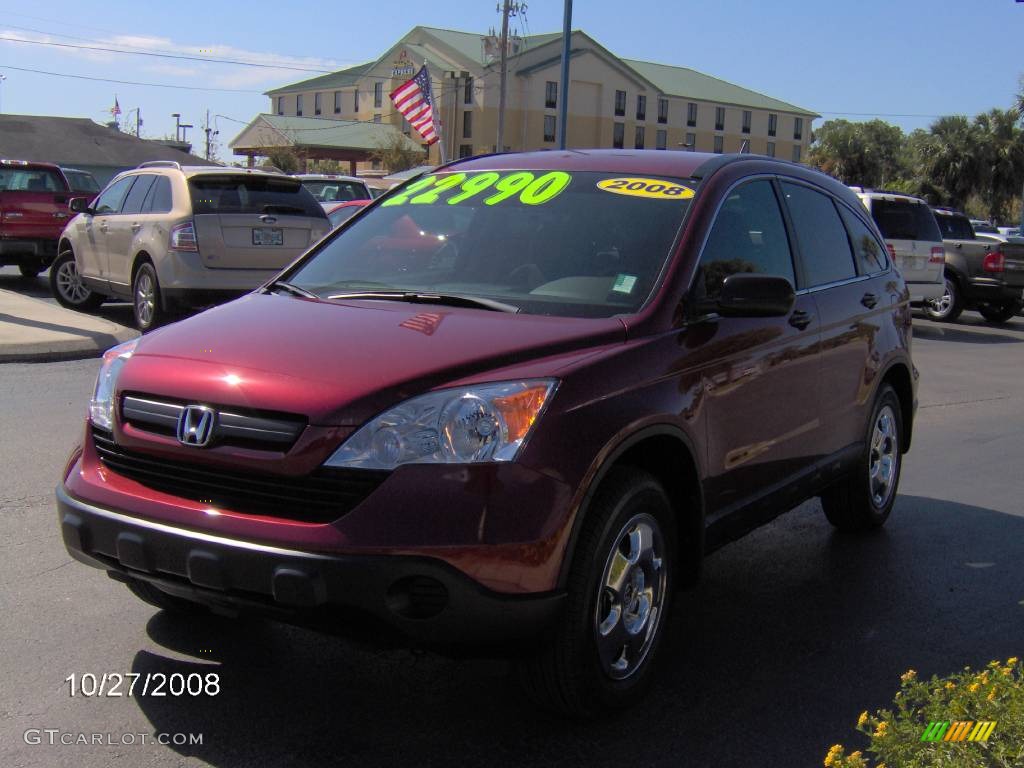 2008 CR-V LX - Tango Red Pearl / Ivory photo #8