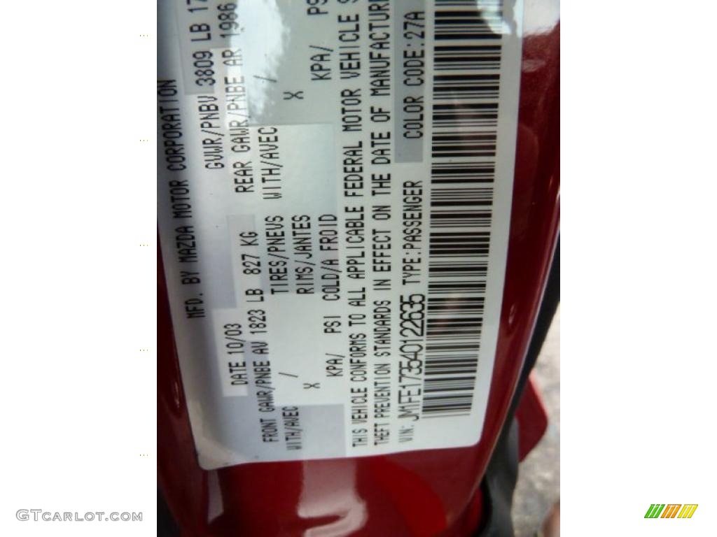 2004 RX-8 Grand Touring - Velocity Red Mica / Black photo #24