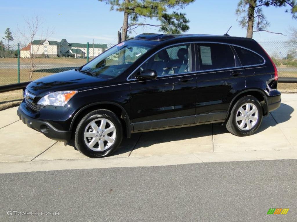 2009 CR-V EX-L - Crystal Black Pearl / Black photo #9