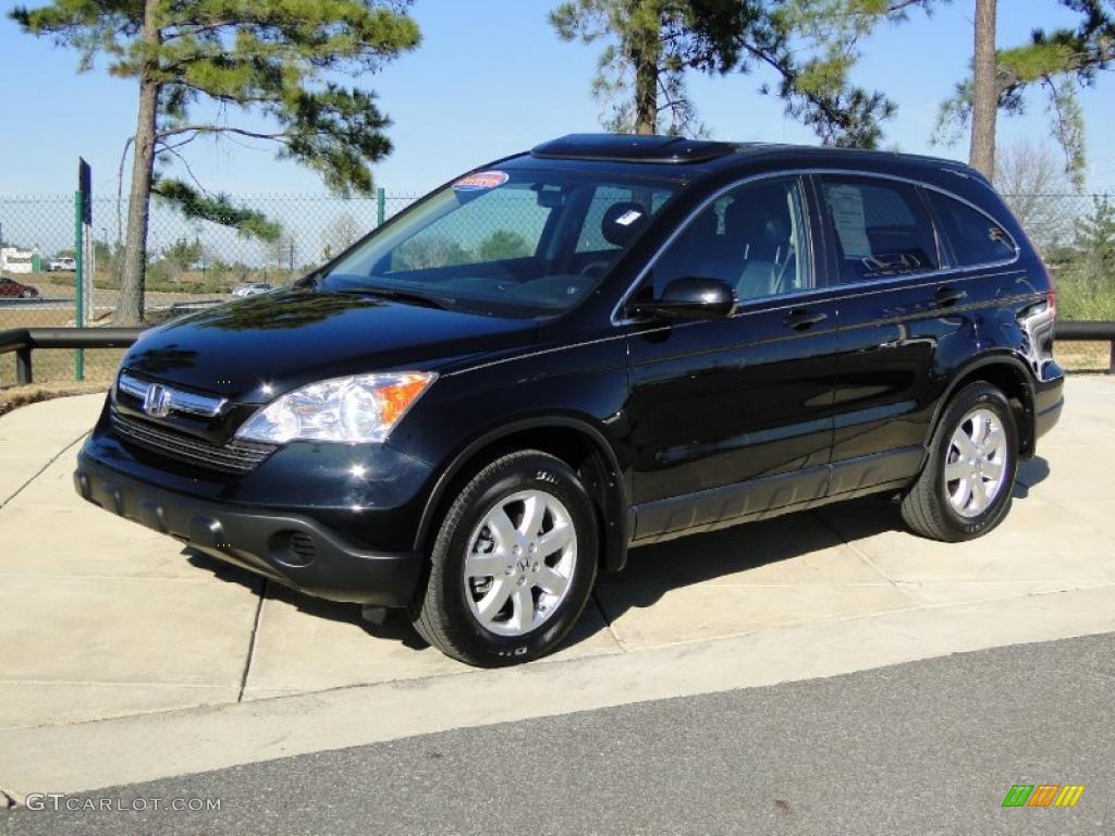 2009 CR-V EX-L - Crystal Black Pearl / Black photo #10