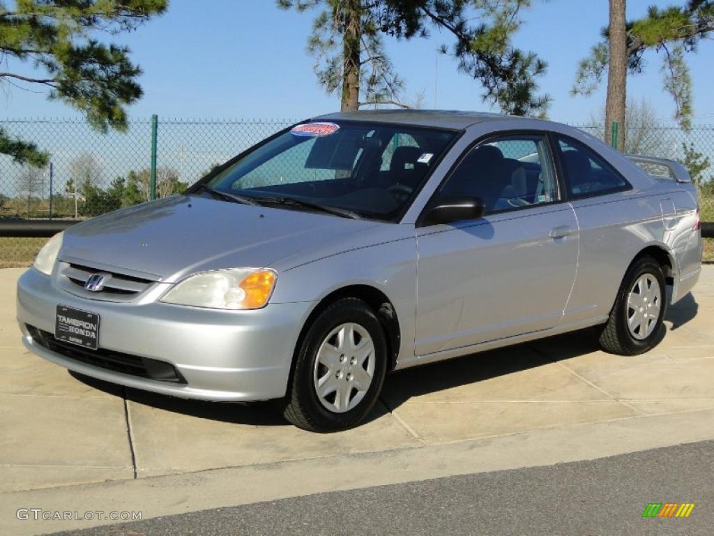 Satin Silver Metallic 2003 Honda Civic LX Coupe Exterior Photo #43376001