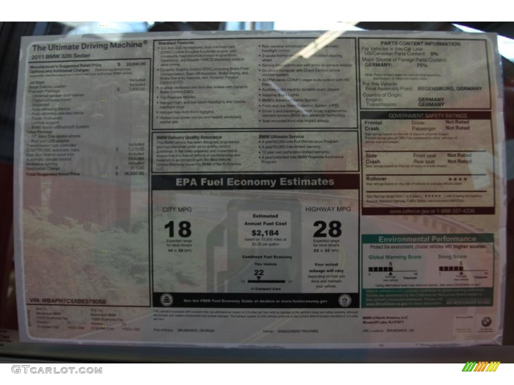 2011 3 Series 328i Sedan - Jet Black / Beige Dakota Leather photo #18