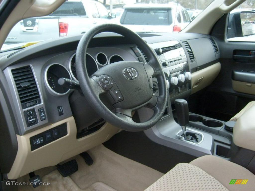 2010 Toyota Tundra SR5 Double Cab 4x4 Sand Beige Dashboard Photo #43388507