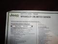 2011 Jeep Wrangler Unlimited Sahara 4x4 Window Sticker
