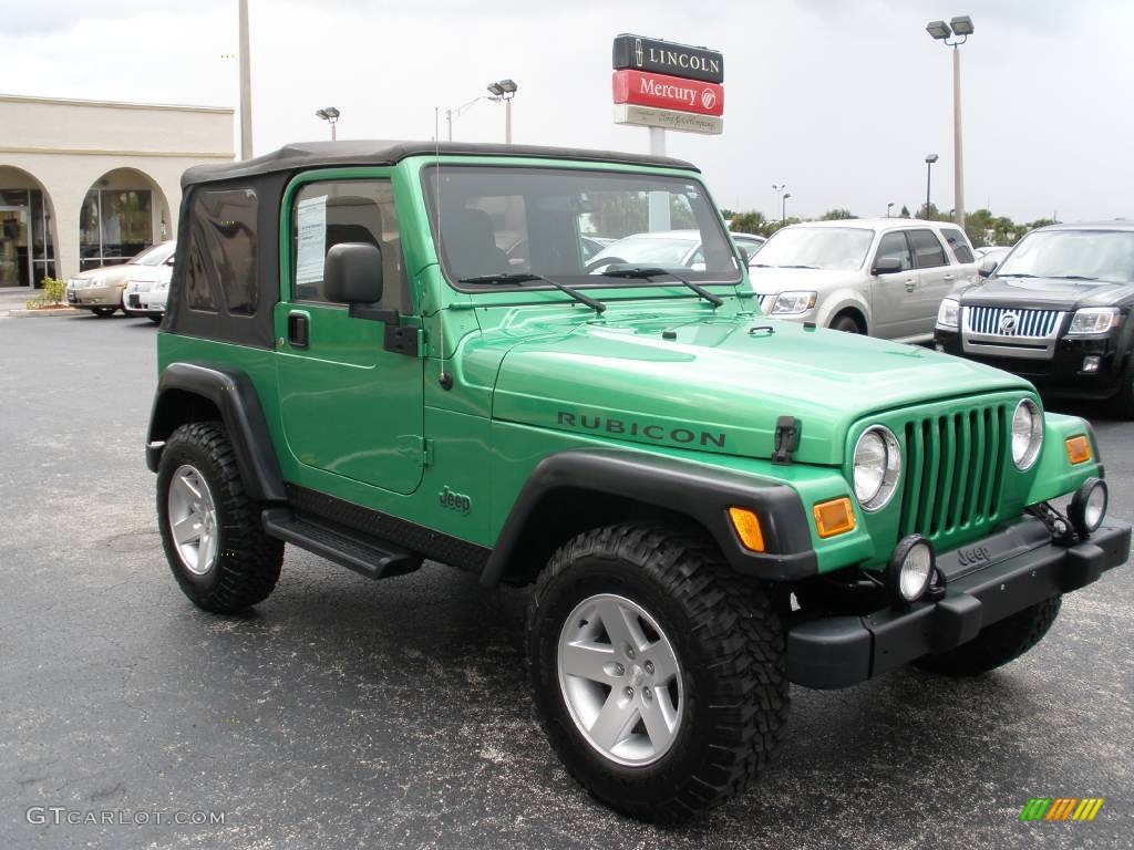 2004 Wrangler Rubicon 4x4 - Electric Lime Green Pearl / Dark Slate Gray photo #4
