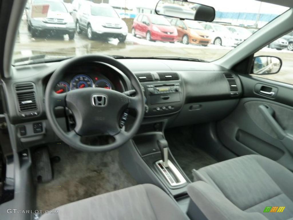 2004 Civic LX Sedan - Nighthawk Black Pearl / Gray photo #10