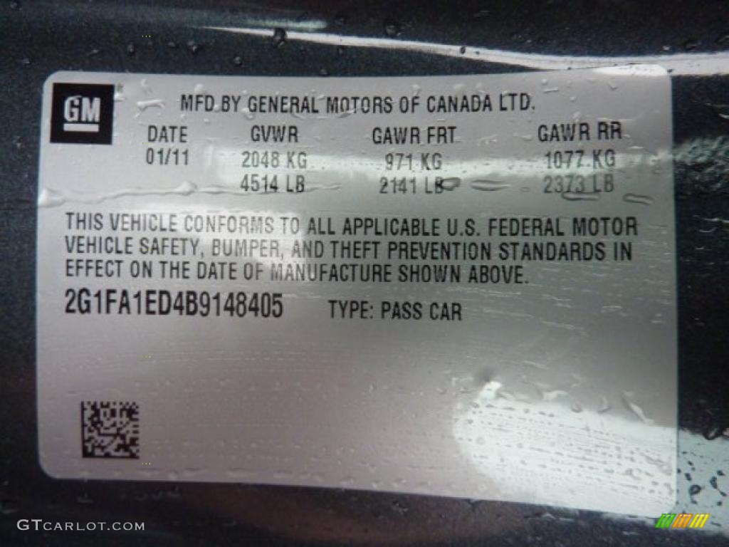 2011 Chevrolet Camaro LS Coupe Info Tag Photos