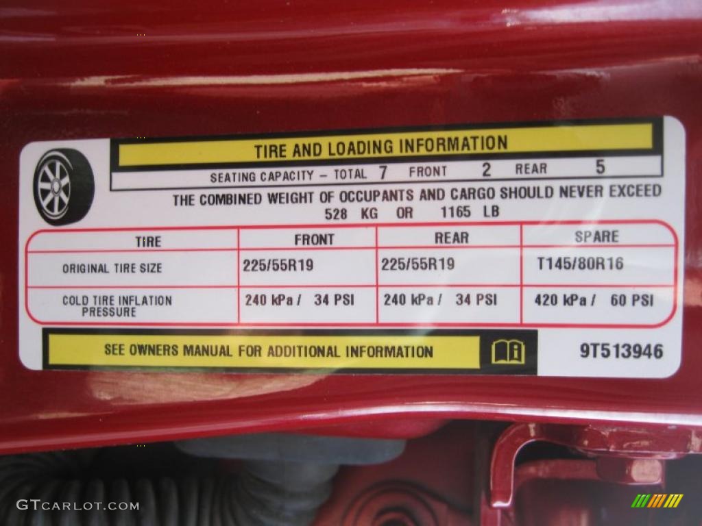 2009 Dodge Journey R/T AWD Info Tag Photos