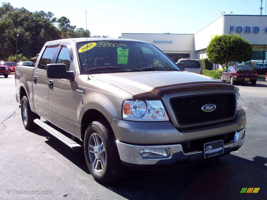 2005 F150 XLT SuperCrew - Arizona Beige Metallic / Tan photo #3