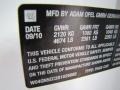 2011 Buick Regal CXL Info Tag